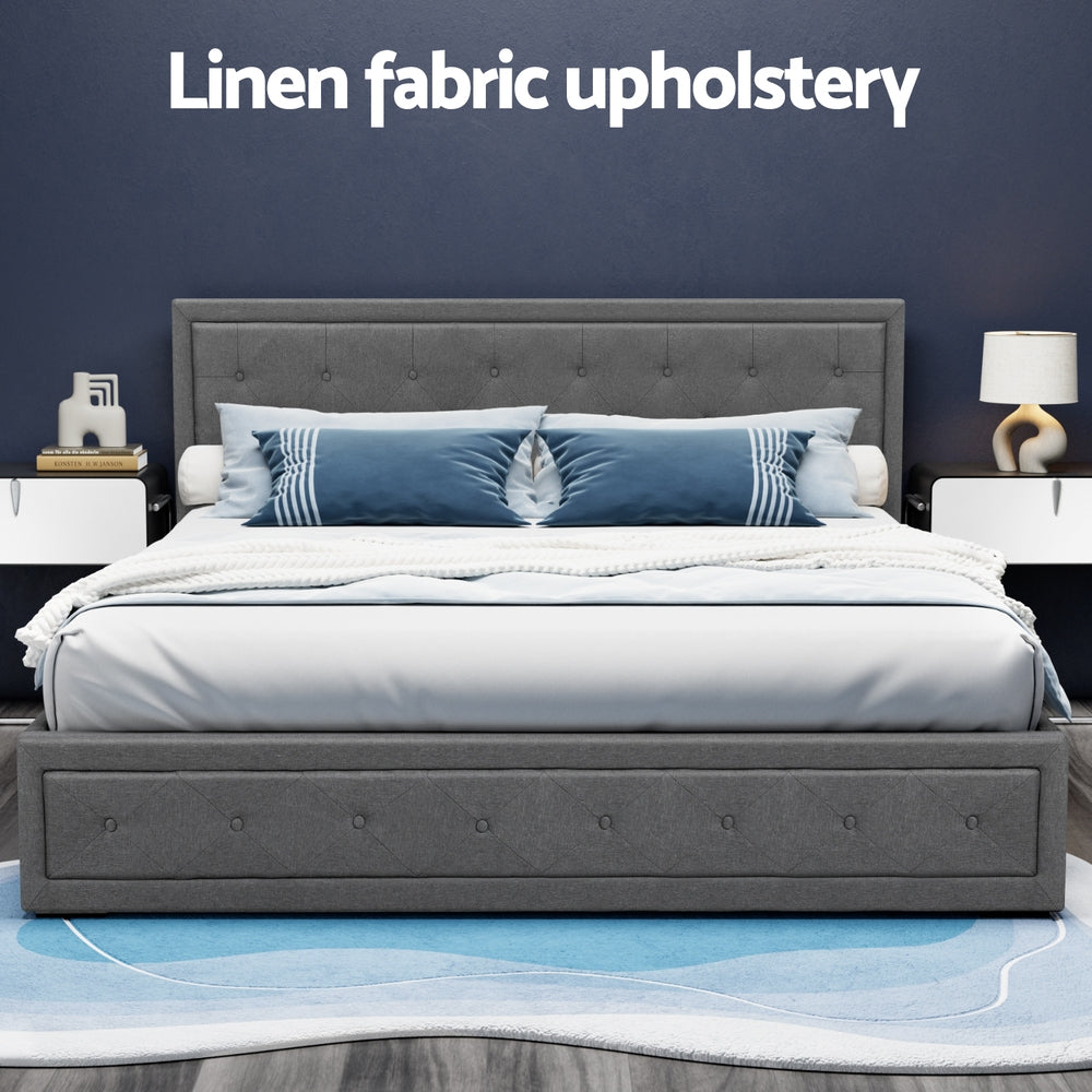 Pavia King Gas Lift Bed Frame, Grey