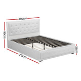 Artiss TIYO white tufted PVC leather headboard close-up — Allure Home Collections