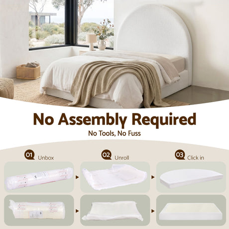 Forte Double Bed Frame, White
