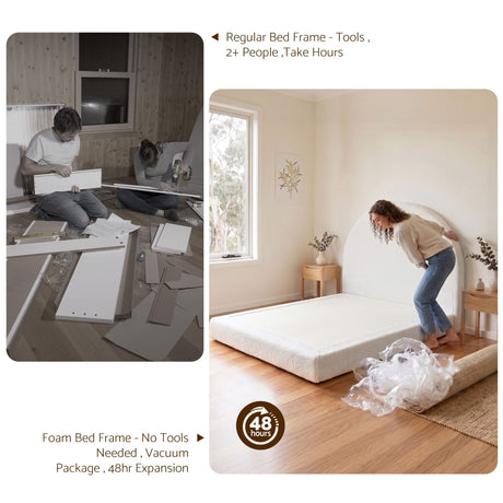 Forte Double Bed Frame, White