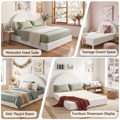 Forte Double Bed Frame, White