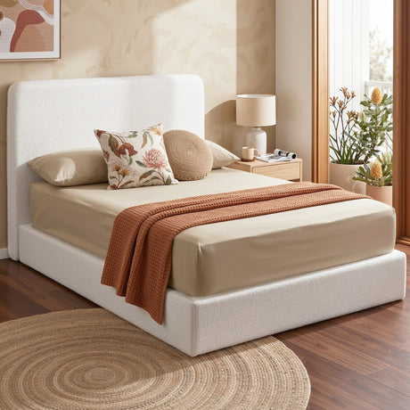Camaiore White Double bed frame in a modern bedroom