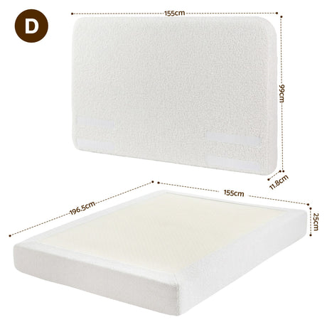 Camaiore Double Bed Frame, White