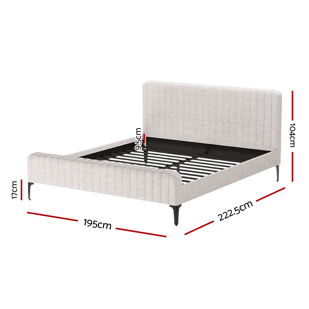 Ferrara King Bed Frame, Beige