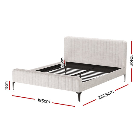 Ferrara King Bed Frame, Beige