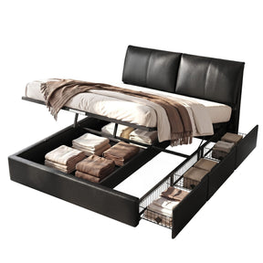 Bologna black King bed frame in a modern bedroom
