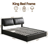 Oslo King Gas Lift Bed, Black, view 7