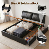 Oslo King Gas Lift Bed, Black, view 5