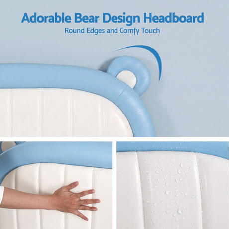Bracken Kids Bed, Bear Headboard, Blue, view 4