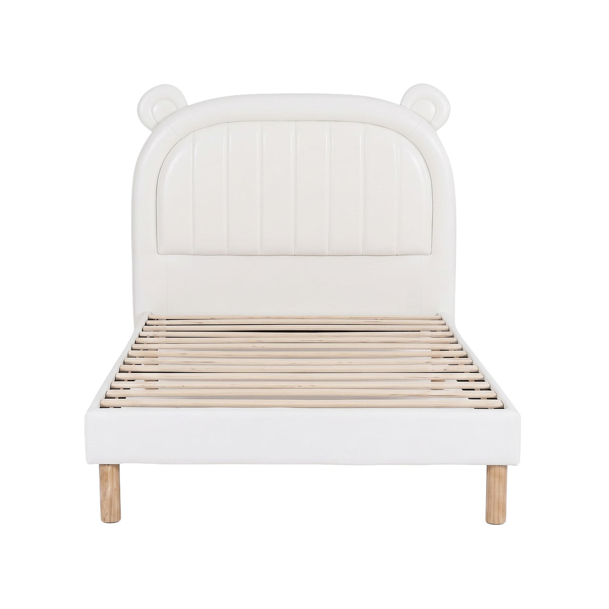 Bracken Kids Bed, Bear Headboard, Beige, view 3