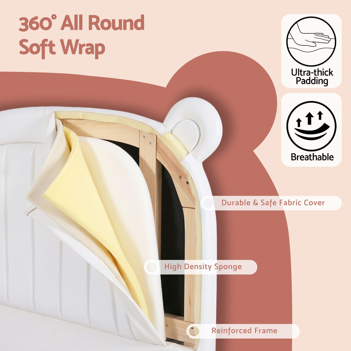 Bracken Kids Bed, Bear Headboard, Beige, view 5