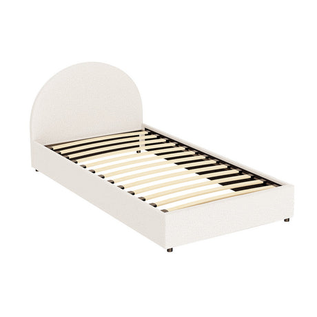 Artiss Bed Frame Gas Lift Strorage Beds Base Platform Boucle Fabric King Single ELLA