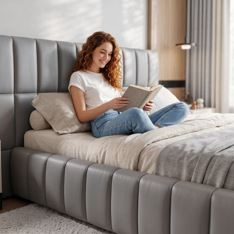 Ravenna Double Gas Lift Bed Frame, Grey