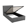 Artiss TIYO king single gas lift bed frame in grey faux linen — full front view — Allure Home Collections