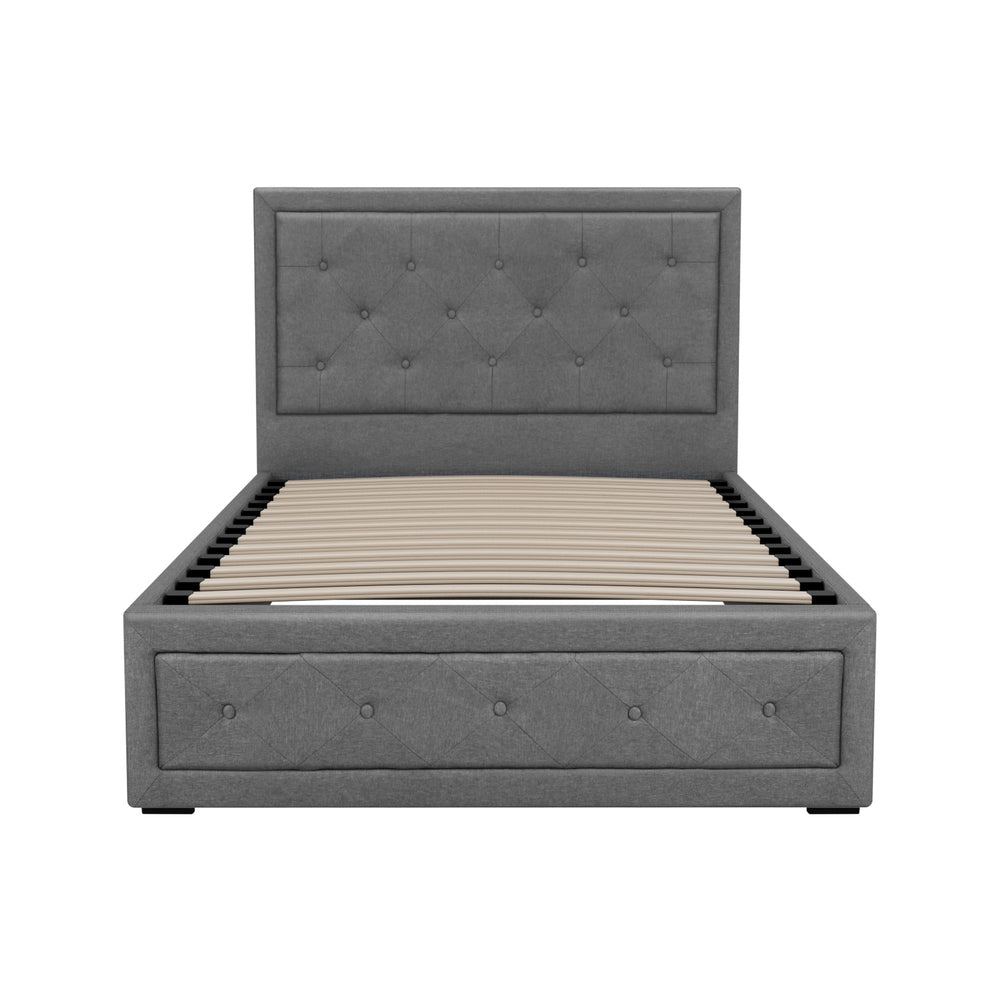Artiss TIYO king single gas lift bed frame open showing hidden storage — Allure Home Collections