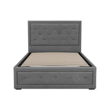 Artiss TIYO king single gas lift bed frame open showing hidden storage — Allure Home Collections