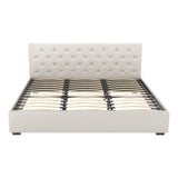 Artiss VILA gas lift bed frame open showing hidden storage space — Allure Home Collections