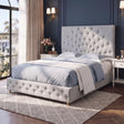 Verona grey Double bed frame in a modern bedroom