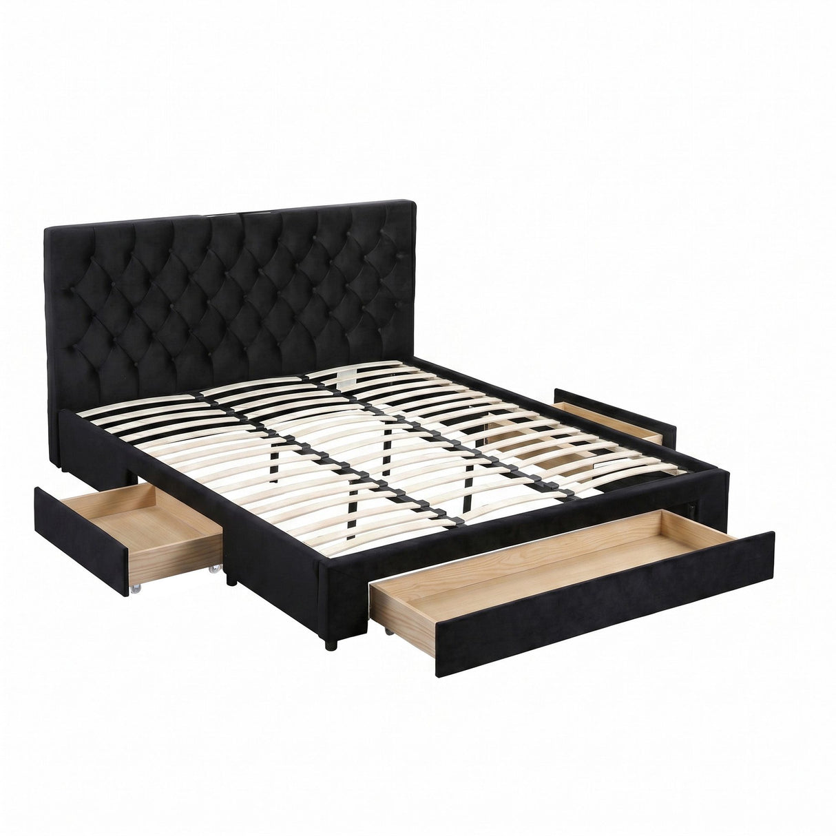 Vicenza King Storage Bed Frame, Black