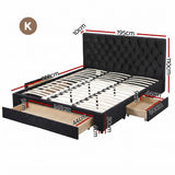 Vicenza King Storage Bed Frame, Black