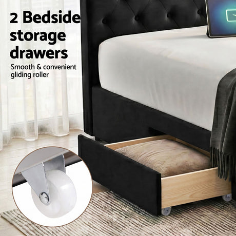 Vicenza King Storage Bed Frame, Black