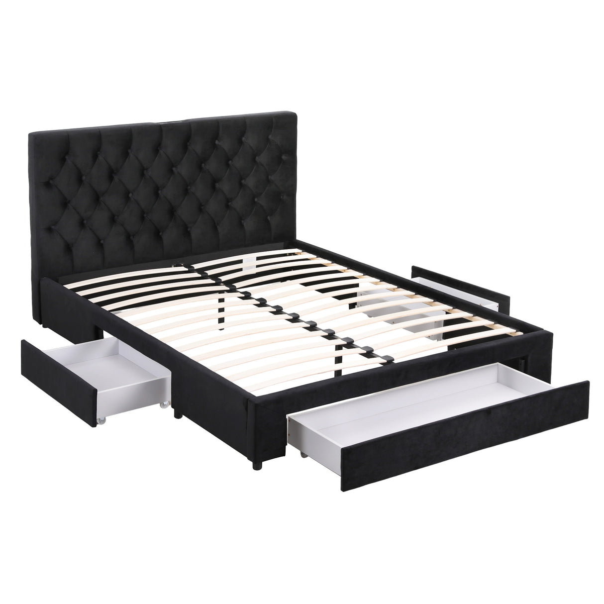 Vicenza Queen Storage Bed Frame, Black
