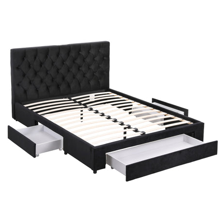 Vicenza Queen Storage Bed Frame, Black