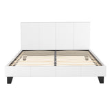 Artiss NEO queen white PVC leather bed frame showing 300kg capacity — Allure Home Collections