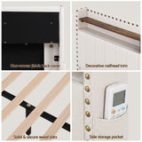 Treviso King Storage Bed Frame, Beige