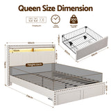 Savoy Queen Upholstered Storage Bed, Linen, view 2