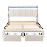 Savoy Queen Upholstered Storage Bed, Linen, view 3