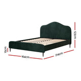 Artiss OLAN dark green velvet headboard close-up — Allure Home Collections
