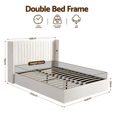 Bergamo Gas Lift Bed Frame