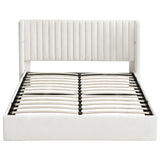Sienna King Gas Lift Bed, White Velvet, view 3