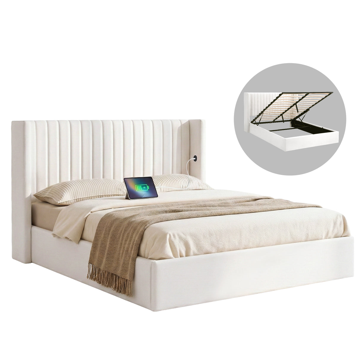 Bergamo Gas Lift Bed Frame