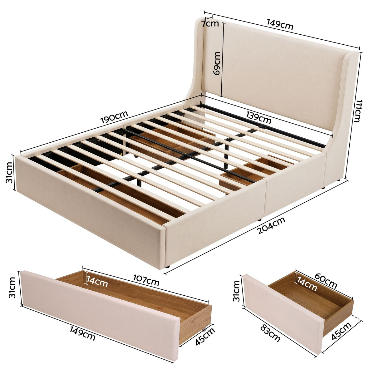 Modena Storage Bed Frame