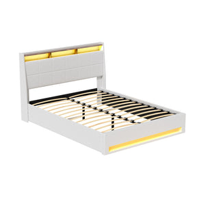 Cremona white Double bed frame in a modern bedroom