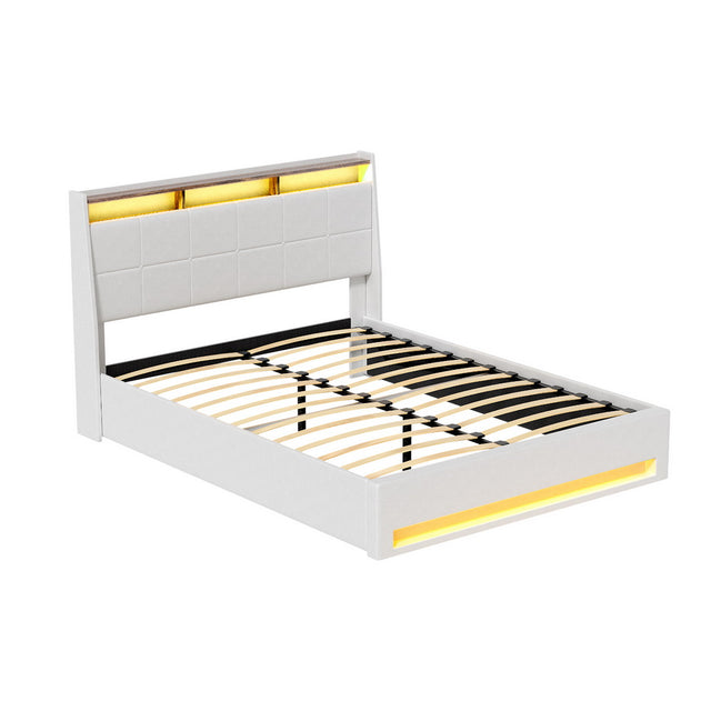 Cremona white Double bed frame in a modern bedroom