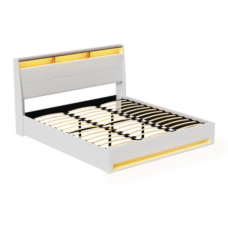 Cremona white King bed frame in a modern bedroom