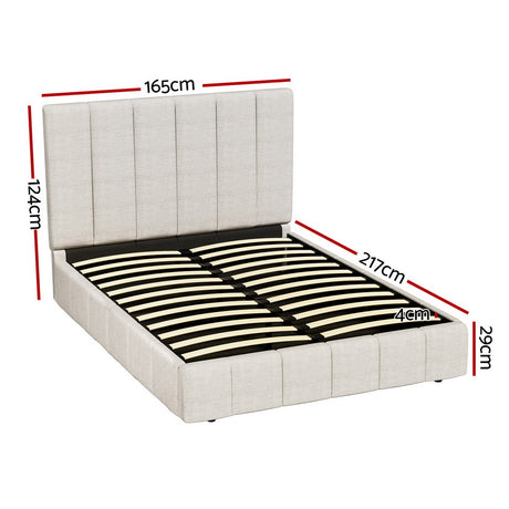 Artiss TETTE beige linen headboard close-up — Allure Home Collections