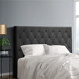 Artiss CAPPI Double Bed Head in Charcoal Faux Linen — Button Tufted — Allure Home Collections