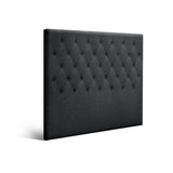 Artiss CAPPI Double Bed Head in Charcoal Faux Linen — Button Tufted — Allure Home Collections