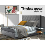 Artiss CAPPI King Single Bed Head in Grey Faux Linen — Button Tufted — Allure Home Collections