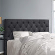 Artiss CAPPI Queen Bed Head in Charcoal Faux Linen — Button Tufted — Allure Home Collections