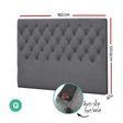 Artiss CAPPI Queen Bed Head in Grey Faux Linen — Button Tufted — Allure Home Collections