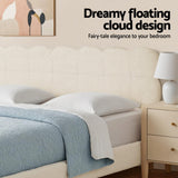 Artiss double white boucle cloud headboard bed frame showing 300kg capacity — Allure Home Collections