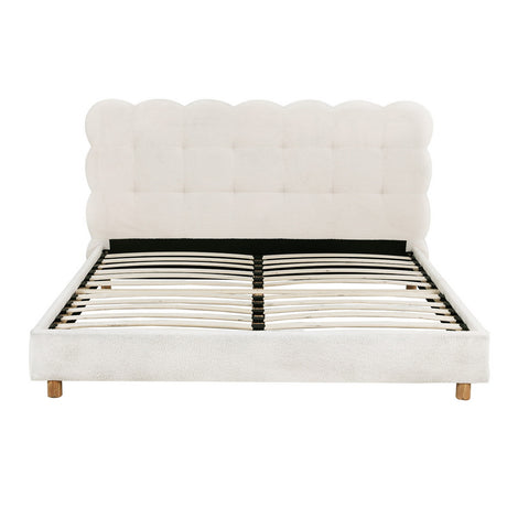 Artiss queen cloud headboard bed frame side profile showing arch silhouette — Allure Home Collections