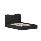 Artiss DARA double black boucle bed frame showing 1-year warranty — Allure Home Collections