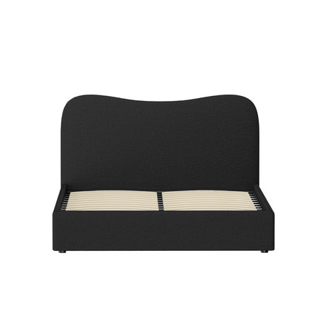 Artiss DARA double boucle bed frame side profile — Allure Home Collections
