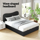 Artiss DARA double boucle bed frame from foot end — Allure Home Collections